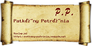 Patkány Petrónia névjegykártya